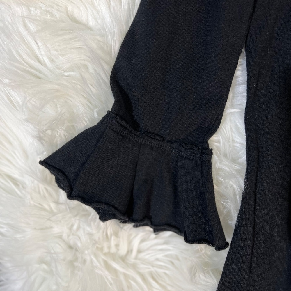 EUC + Rare ✵☽Free People☾✵ VNTG Black Cotton Military Tunic Mini Dress | Small - Picture 5 of 14